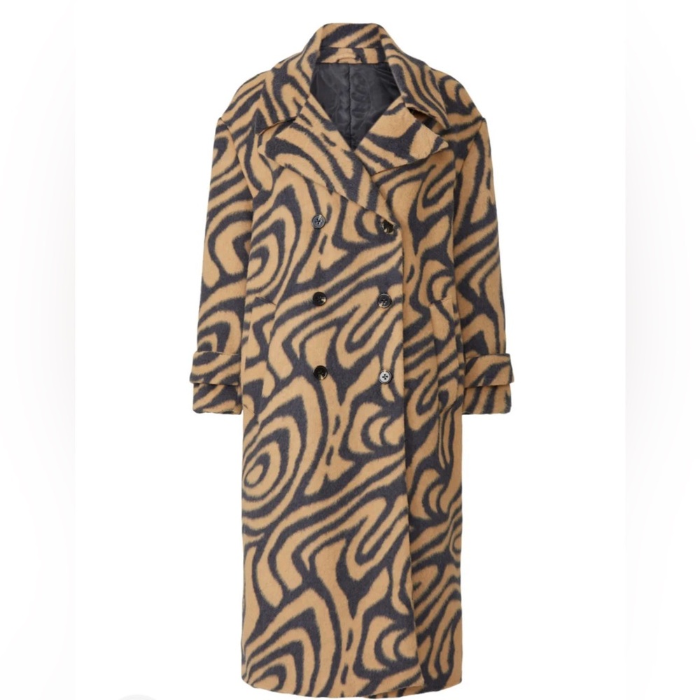 Scotch & Soda Tan and Gray Teddy Jacket with Notched Lapel